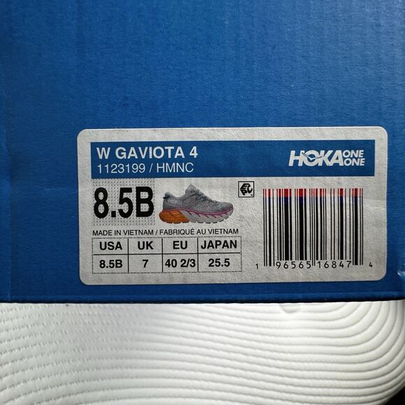 Hoka Gaviota 4 Women 8.5B Gray Running Comfort 1123199 HMNC Athletic Harbor Mist - Picture 11 of 12